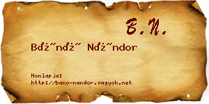 Bánó Nándor névjegykártya