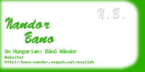 nandor bano business card